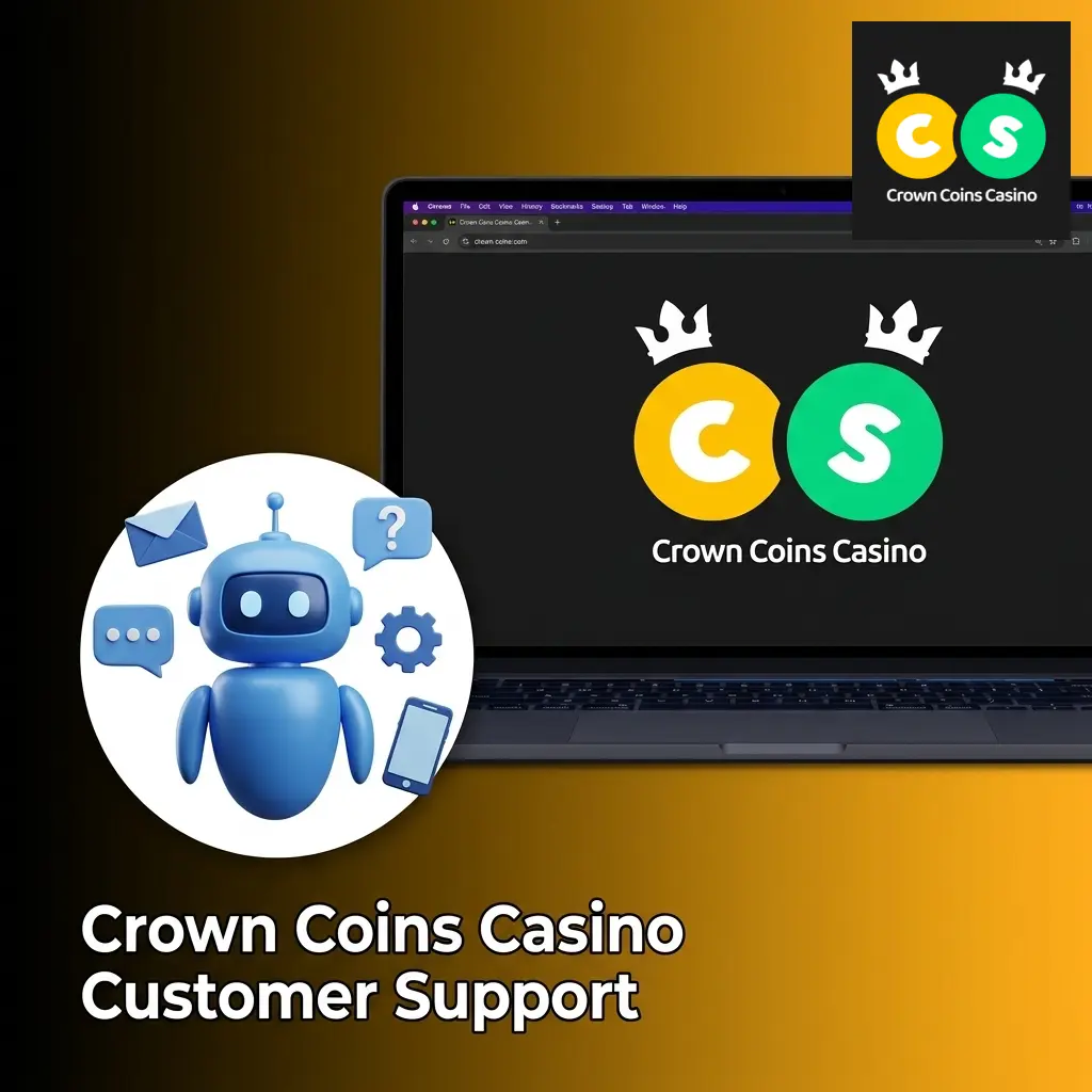 Crown Coins Casino 24/7 customer support options including live chat, email, and FAQ help center for US players