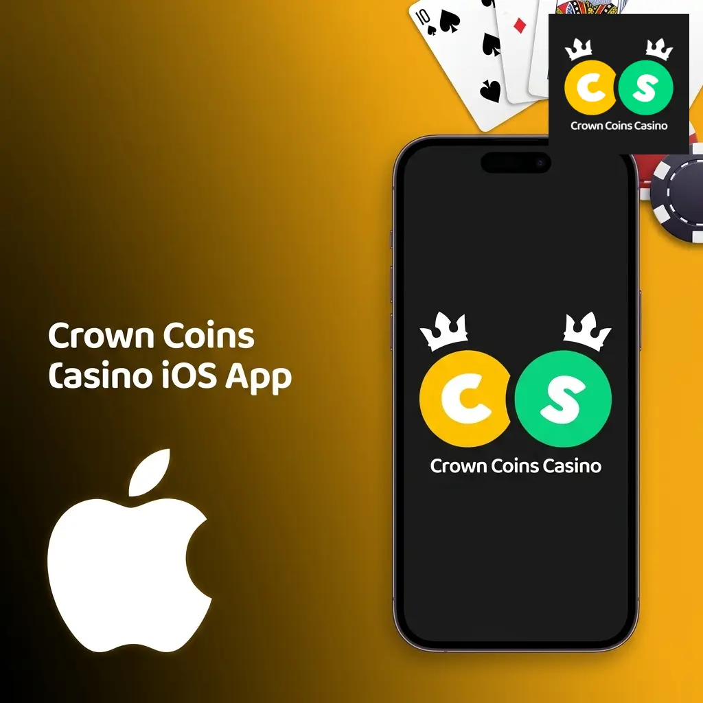 Crown Coins Casino iOS app on iPhone and iPad showing casino games and sportsbook on Apple App Store