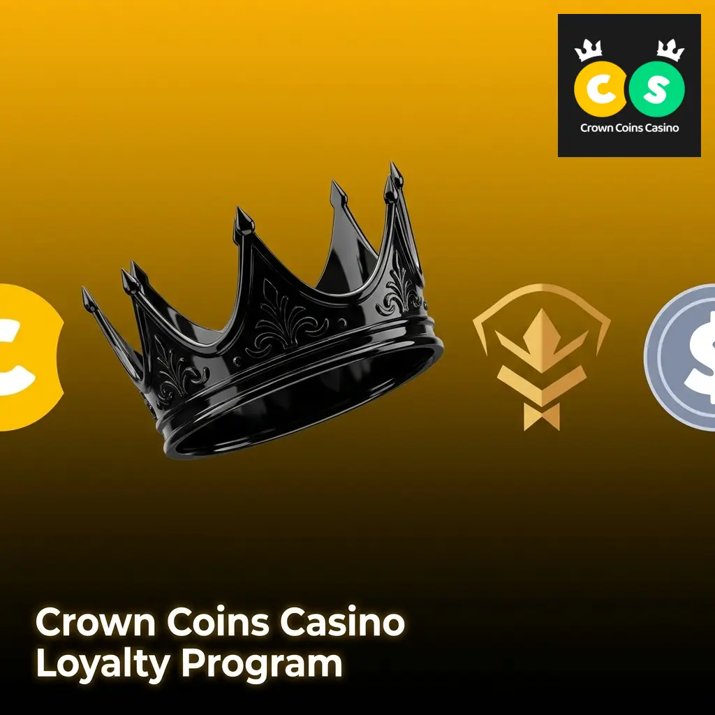 Crown Coins Casino loyalty program tiers showing progressive rewards from base level to VIP with exclusive benefits