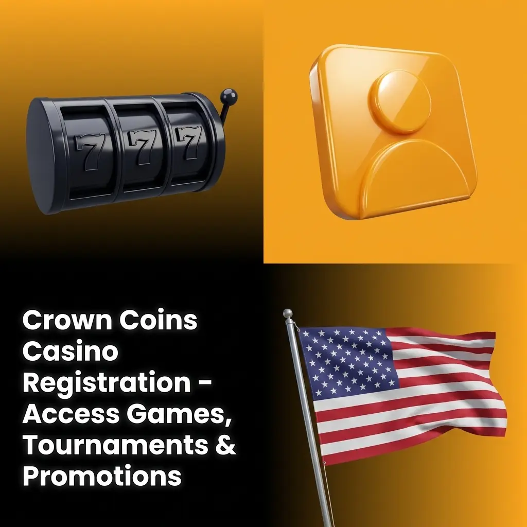 Crown Coins Casino registration page showing sign-up form to access sweepstakes games, tournaments, and welcome bonus promotions