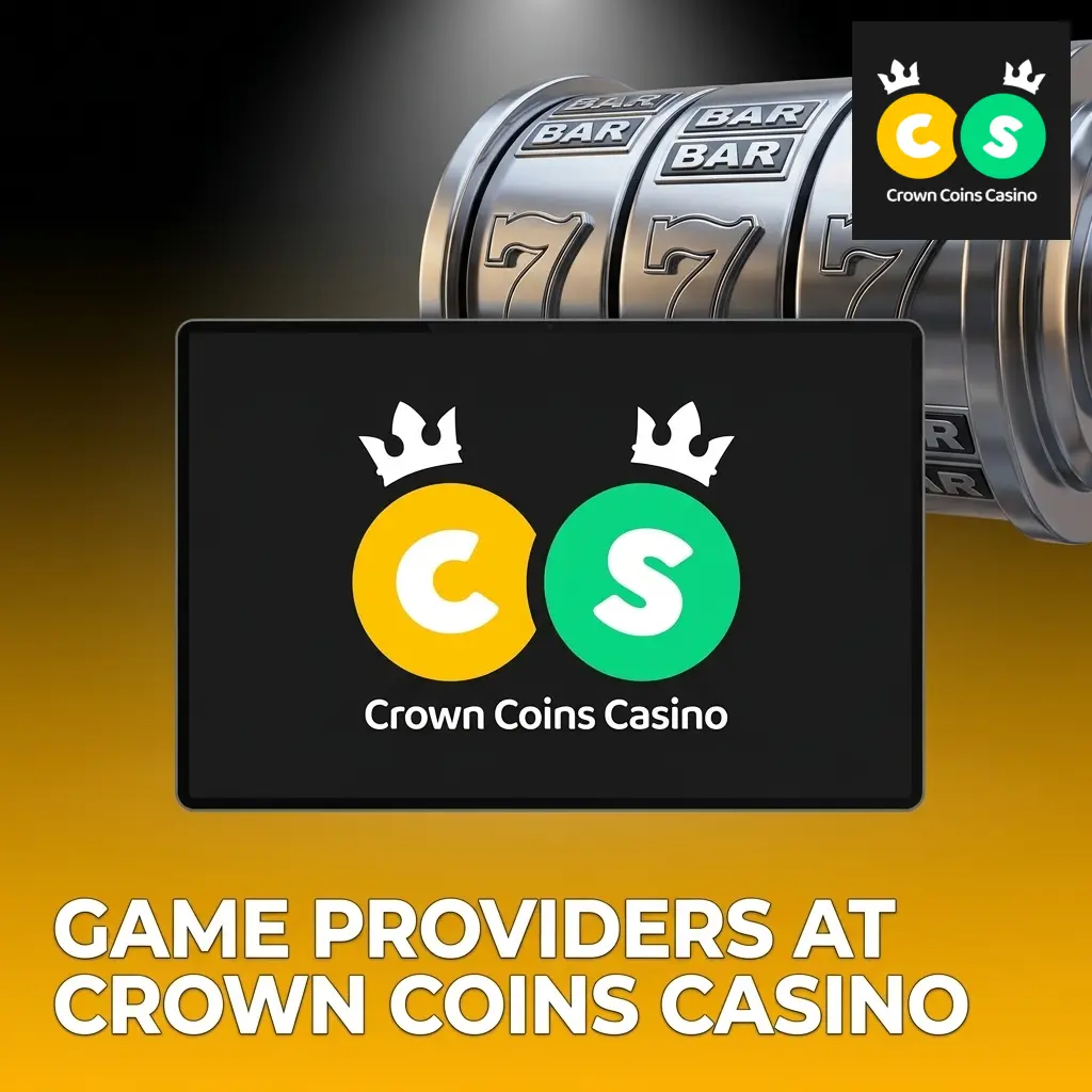Crown Coins Casino game providers logos including Pragmatic Play, NetEnt, Playtech, and 30+ certified studios