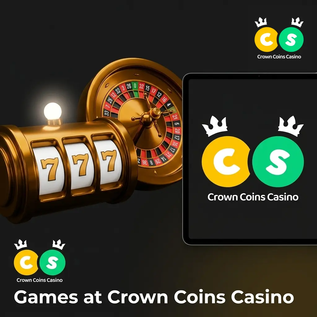 Variety of 500+ online casino games at Crown Coins Casino including slots, table games, jackpots, and live dealer options