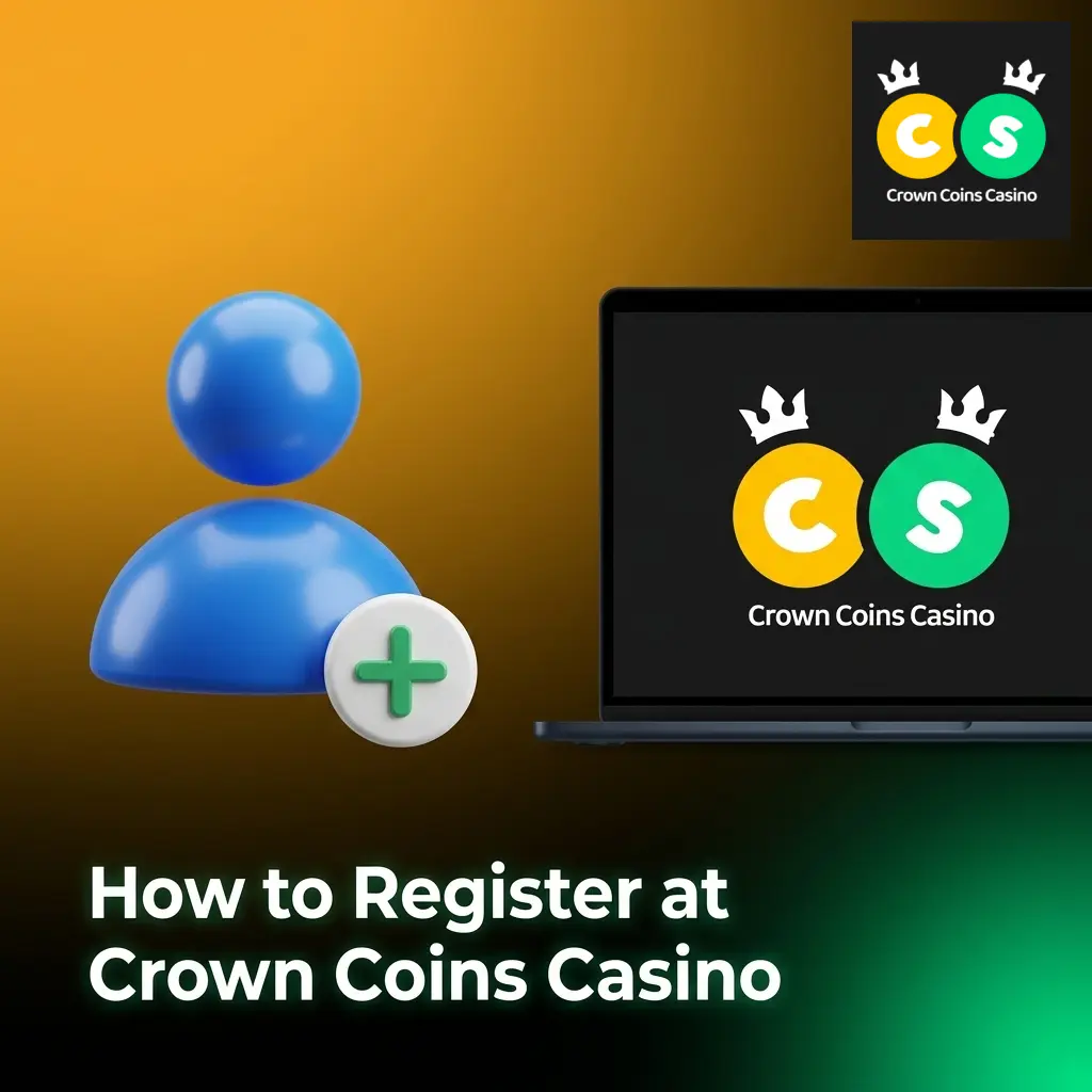Crown Coins Casino registration form on desktop showing sign-up fields for new US players creating an account