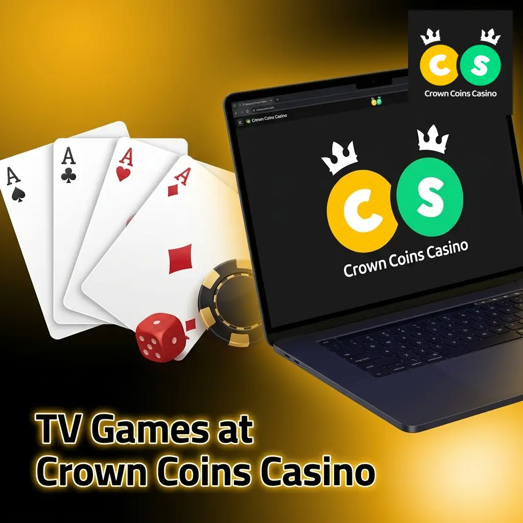 TV Games section at Crown Coins Casino featuring lottery-style draw games like Lucky 7, Spin2Win, and Ball Bingo